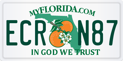 FL license plate ECRN87