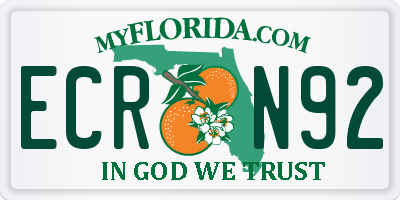 FL license plate ECRN92