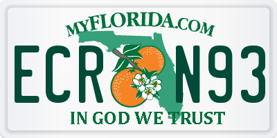 FL license plate ECRN93