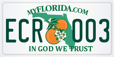 FL license plate ECRO03