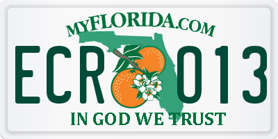 FL license plate ECRO13