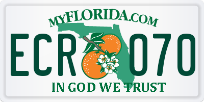 FL license plate ECRO70