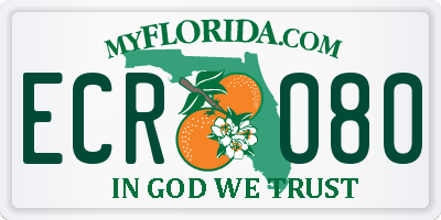 FL license plate ECRO80