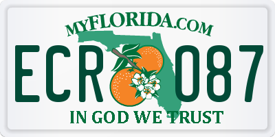 FL license plate ECRO87
