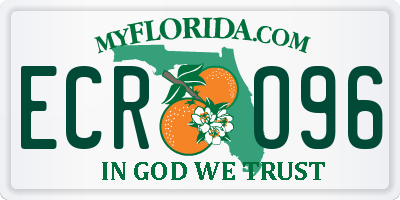 FL license plate ECRO96