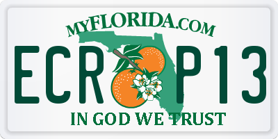 FL license plate ECRP13