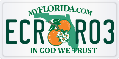 FL license plate ECRR03