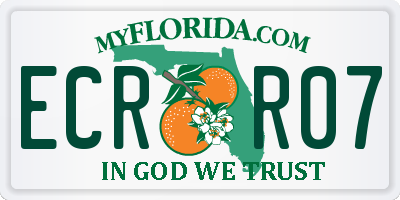 FL license plate ECRR07