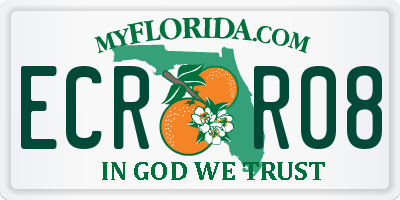FL license plate ECRR08