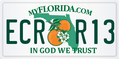 FL license plate ECRR13