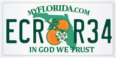 FL license plate ECRR34