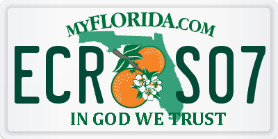 FL license plate ECRS07