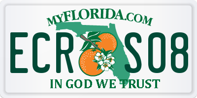 FL license plate ECRS08