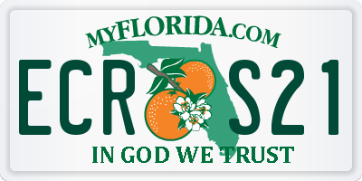 FL license plate ECRS21