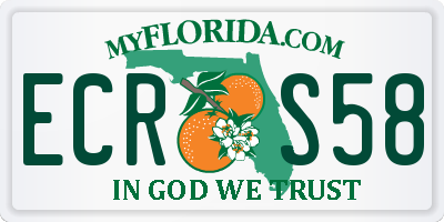 FL license plate ECRS58