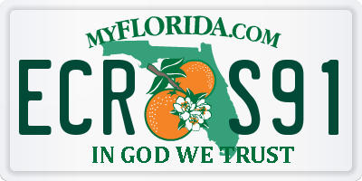 FL license plate ECRS91