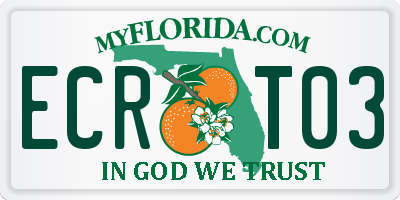 FL license plate ECRT03