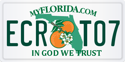 FL license plate ECRT07