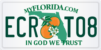 FL license plate ECRT08