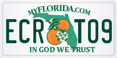 FL license plate ECRT09