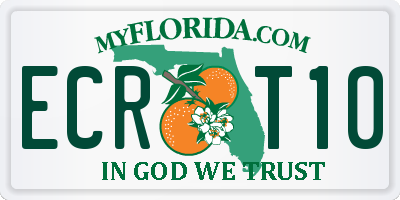 FL license plate ECRT10