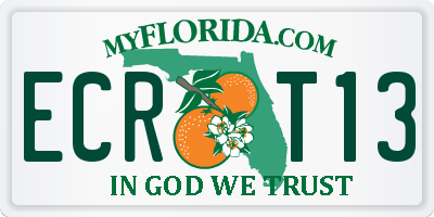 FL license plate ECRT13