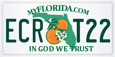 FL license plate ECRT22