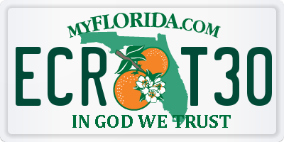 FL license plate ECRT30