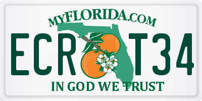 FL license plate ECRT34