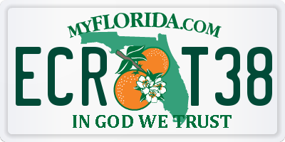 FL license plate ECRT38