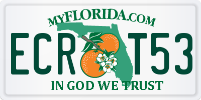 FL license plate ECRT53