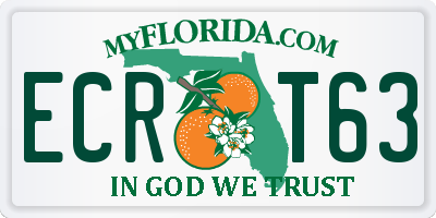FL license plate ECRT63