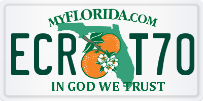 FL license plate ECRT70