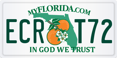 FL license plate ECRT72