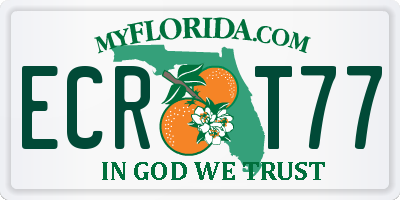 FL license plate ECRT77