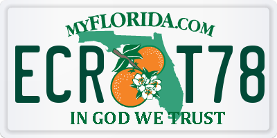 FL license plate ECRT78