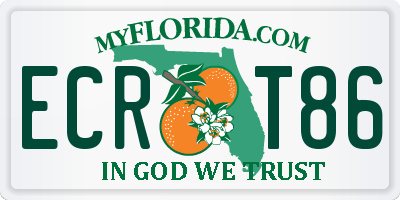 FL license plate ECRT86