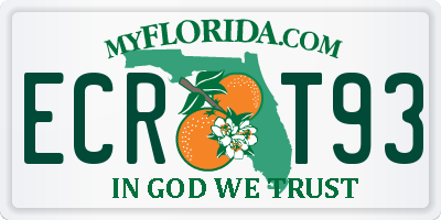 FL license plate ECRT93