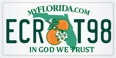 FL license plate ECRT98