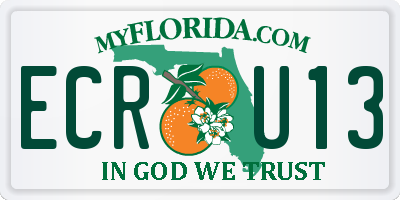 FL license plate ECRU13