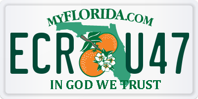 FL license plate ECRU47