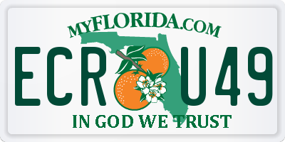 FL license plate ECRU49