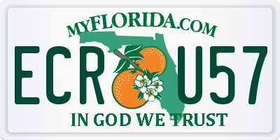 FL license plate ECRU57