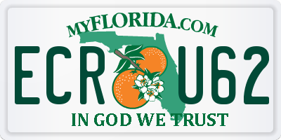 FL license plate ECRU62