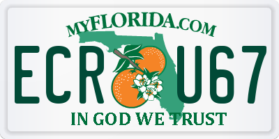FL license plate ECRU67