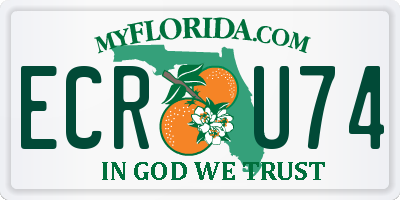 FL license plate ECRU74