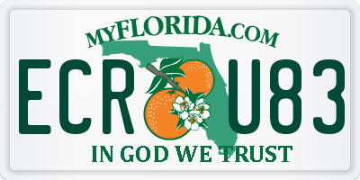 FL license plate ECRU83