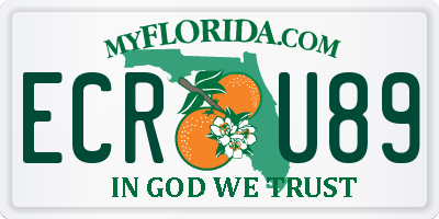 FL license plate ECRU89