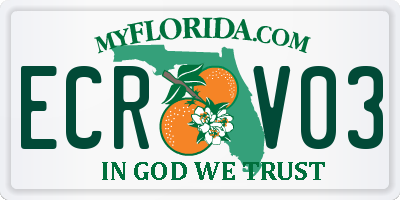 FL license plate ECRV03