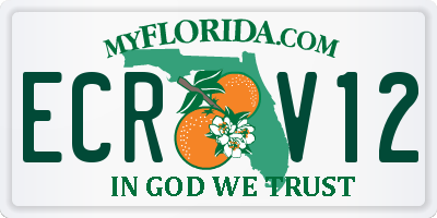 FL license plate ECRV12